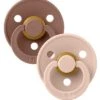 BIBS Schnuller Colour 2er-Pack Latex Größe 1, Woodchuck/Blush