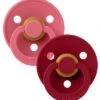 BIBS Schnuller Colour 2er-Pack Latex Größe 1, Coral/Ruby