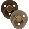 BIBS Schnuller Colour 2er-Pack Latex Größe 1, Mocha/Dark Oak