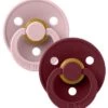 BIBS Schnuller Colour 2er-Pack Latex Größe 1, Pink Plum/Elderberry