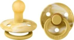 BIBS Colour Schnuller Tie Dye 2er-Pack Latex Größe 1, Mustard Ivory