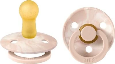 BIBS Colour Schnuller Tie Dye 2er-Pack Latex Größe 2, Blush Ivory