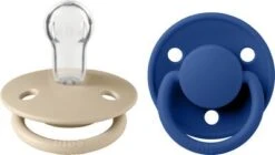 BIBS De Lux Schnuller 2er-Pack Silikon One Size Rund, Vanilla/Cornflower