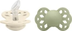 BIBS Infinity Schnuller 2er-Pack Silikon Größe 1 Anatomisch, Ivory/Sage