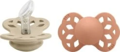 BIBS Infinity Schnuller 2er-Pack Silikon Größe 1 Anatomisch, Vanilla/Peach