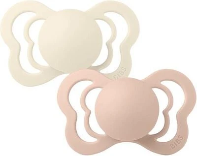 BIBS Couture Schnuller 2er-Pack Silikon Gr. 1, Ivory/Blush