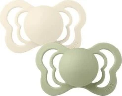 BIBS Couture Schnuller 2er-Pack Silikon Gr. 1, Ivory/Sage