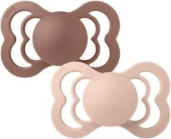 BIBS Supreme Schnuller 2er-Pack Latex Gr. 1, Woodchuck/Blush