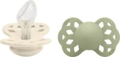 BIBS Infinity Schnuller 2er-Pack Silikon Größe 2 Anatomisch, Ivory/Sage