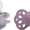 BIBS Infinity Schnuller 2er-Pack Silikon Größe 2 Anatomisch, Fossil Grey/Mauve