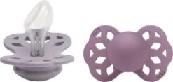 BIBS Infinity Schnuller 2er-Pack Silikon Größe 2 Anatomisch, Fossil Grey/Mauve