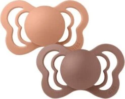 BIBS Couture Schnuller 2er-Pack Latex Gr. 1, Peach/Woodchuck