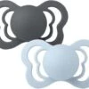 BIBS Couture Schnuller 2er-Pack Latex Gr. 1, Iron/Baby Blue