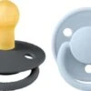 BIBS Schnuller De Lux 2er-Pack Latex Gr. 1, Iron/Baby Blue