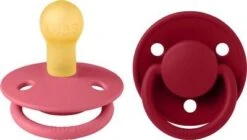 BIBS Schnuller De Lux 2er-Pack Latex Gr. 1, Coral/Ruby