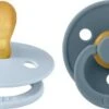 BIBS Colour Schnuller 2er-Pack Latex Größe 1, Baby Blue/Petrol