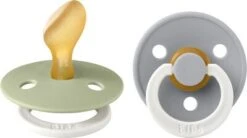 BIBS Colour Schnuller 2er-Pack Latex Größe 2 Anatomisch, Sage Glow/Cloud Glow