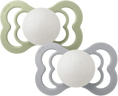 BIBS Supreme Schnuller 2er-Pack Silikon Gr. 2, Sage Glow/Cloud Glow
