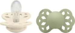 BIBS Infinity Schnuller 2er-Pack Silikon Größe 1 Symmetrisch, Ivory/Sage