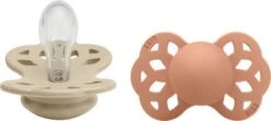 BIBS Infinity Schnuller 2er-Pack Silikon Größe 1 Symmetrisch, Vanilla/Peach