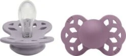 BIBS Infinity Schnuller 2er-Pack Silikon Größe 1 Symmetrisch, Fossil Grey/Mauve
