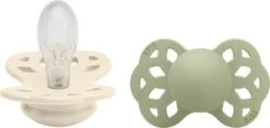 BIBS Infinity Schnuller 2er-Pack Silikon Größe 2 Symmetrisch, Ivory/Sage