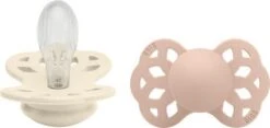 BIBS Infinity Schnuller 2er-Pack Silikon Größe 2 Symmetrisch, Ivory/Blush