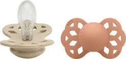 BIBS Infinity Schnuller 2er-Pack Silikon Größe 2 Symmetrisch, Vanilla/Peach