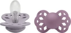 BIBS Infinity Schnuller 2er-Pack Silikon Größe 2 Symmetrisch, Fossil Grey/Mauve