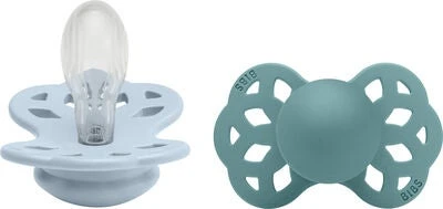 BIBS Infinity Schnuller 2er-Pack Gr. 2 Symmetrical, Baby Blue/Island Sea