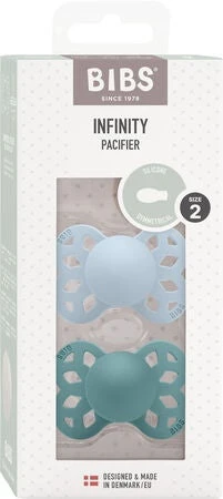 BIBS Infinity Schnuller 2er-Pack Gr. 2 Symmetrical, Baby Blue/Island Sea - Image 2