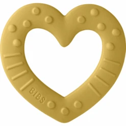 BIBS® Beißring Baby Bitie Heart Ab Dem 3. Monat In Mustard