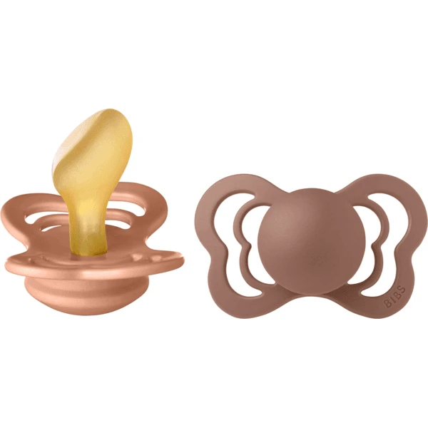 BIBS® Schnuller Couture Peach Und Woodchuck Latex 6-36 Monate, 2 Stk.