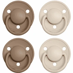 BIBS® Schnuller De Lux Vanilla / Dark Oak 0-36 Monate, 4 Stk.