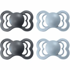 BIBS® Schnuller Supreme Baby Blue / Iron Latex 0-6 Monate, 4 Stk.