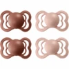 BIBS® Schnuller Supreme Blush / Woodchuck Silikon 6-36 Monate, 4 Stk.