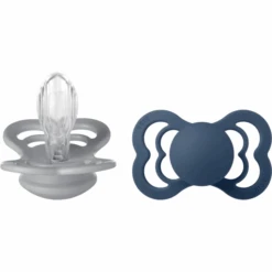 BIBS® Schnuller Supreme Cloud Und Steel Blue Silikon 6-36 Monate, 2 Stk.